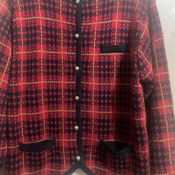 Vintage Boundary Waters Tartan Plaid Cardigan Sweater - Picture 4 of 4